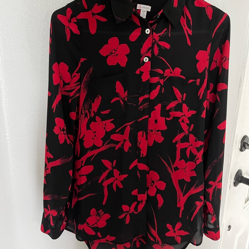 Guess red Blause